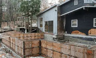 Prepared site with foundation forms for home remodeling and addition project in Birmingham, AL